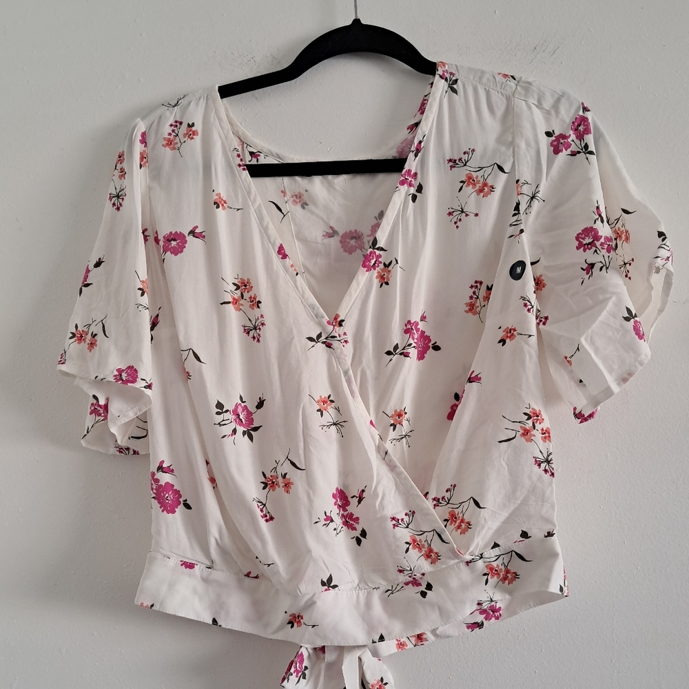 A&F Floral Wrap Blouse